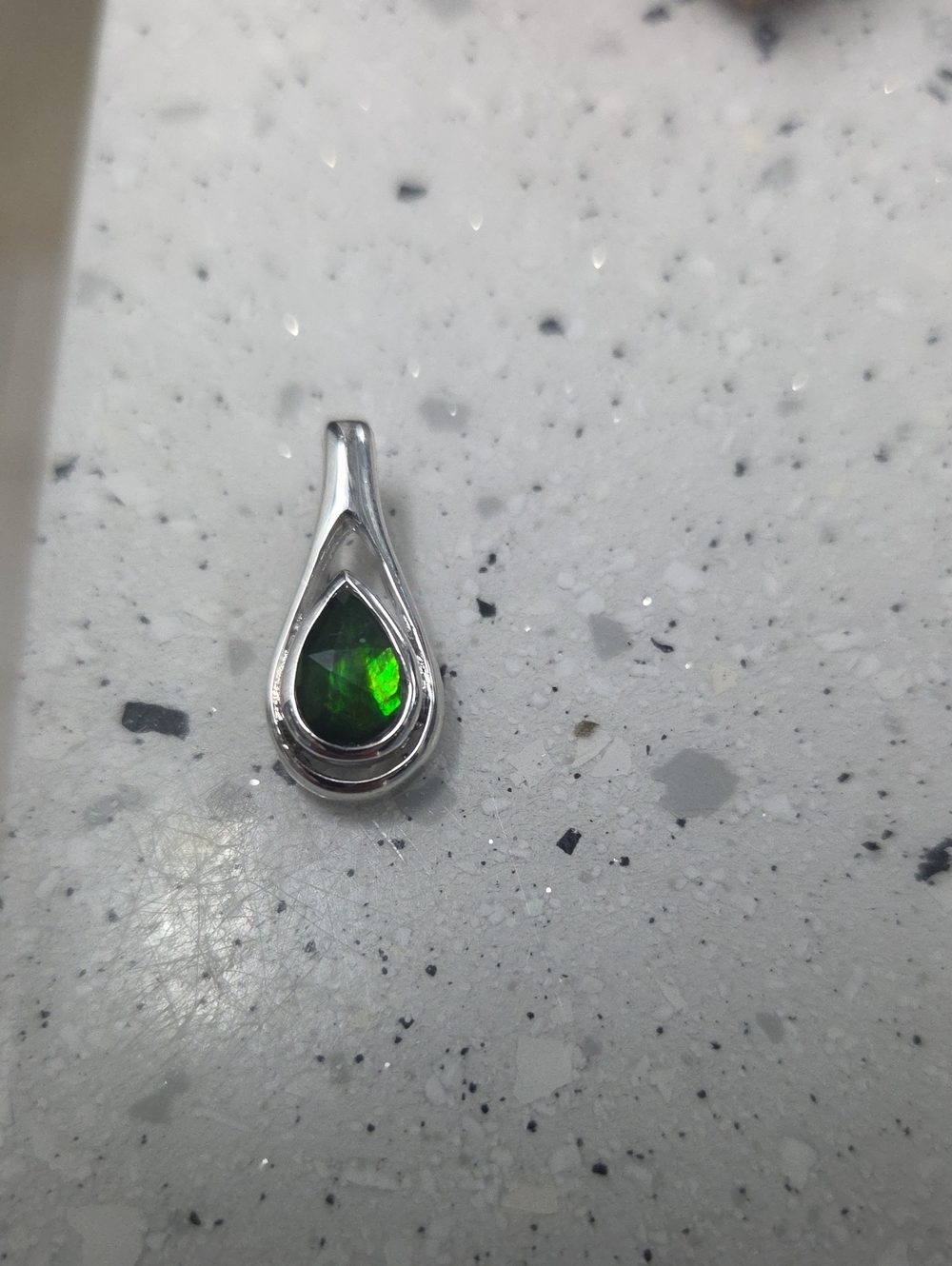 Korite Ammolite Pear Teardrop Pendant